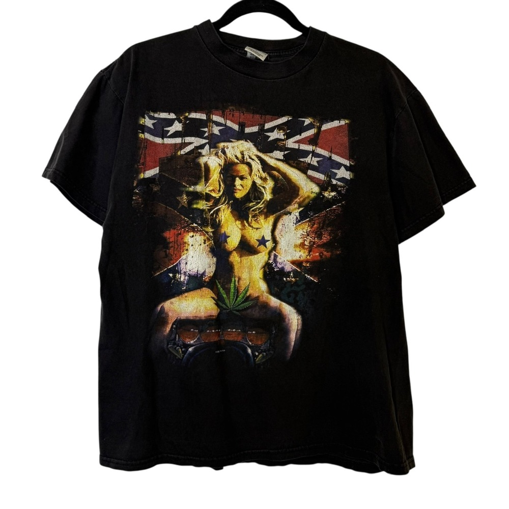 Vintage 2000 Pantera Black T Shirt Mens Size L Band Blonde Weed Leaf Cygnus Rare